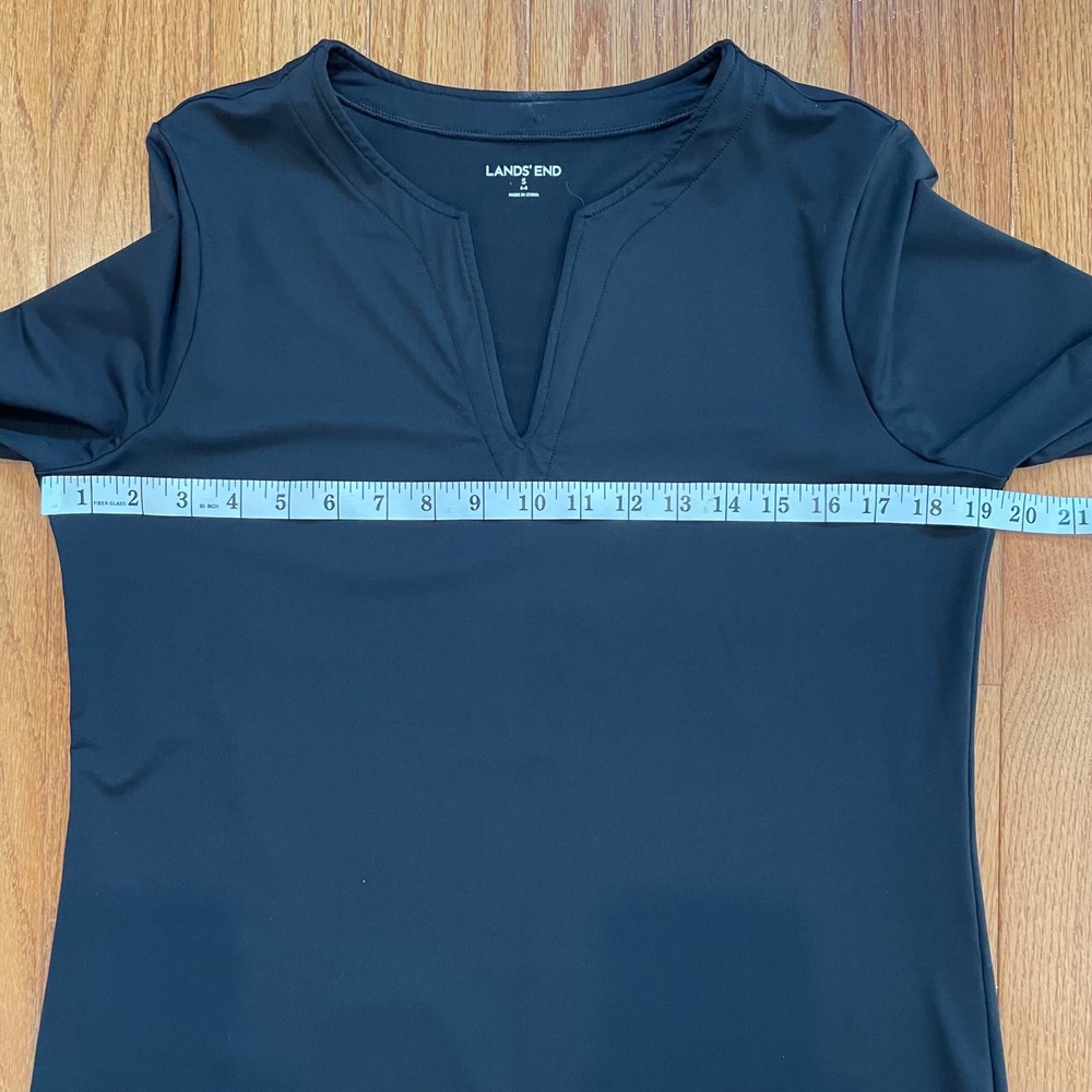 Lands End Swim Cover Up Dress Womens S 6-8 Black Nylon Laser Cut Eyelet Classic - Picture 8 of 15